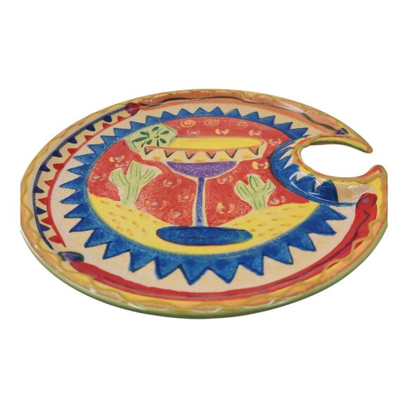 FIESTA Farida Zaman Ambiance Collection Ceramic 8" Handpainted Snack Plate - Picture 3 of 6